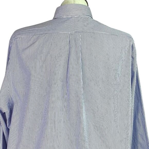 Ralph Lauren Shirt Men 2XL XXL Blue White Stripe Cotton Long Sleeve Button Down - Picture 7 of 7